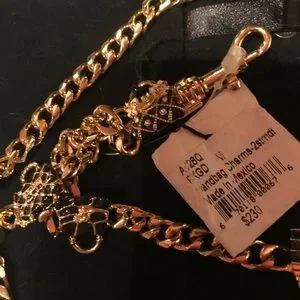 NWT St. John handbag charm gold chain belt. Vintage ST JOHN SJ Logo Designer Runway Layered Gold Tone  main image 4